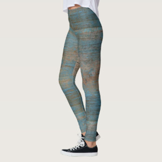 Leggings Textura de madera de Blue Faux Beach