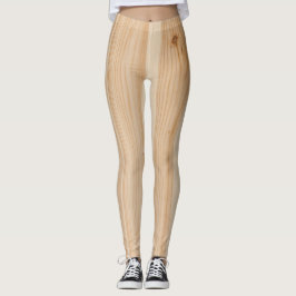Leggings Textura de madera de las piernas