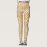 Leggings Textura de madera rústica con patrón de puntos de<br><div class="desc">Elegante,  rústico,  de estilo boho,  con un patrón de puntos de polka blanco con fondo de textura de madera. Hay otros motivos con el mismo fondo de madera.</div>