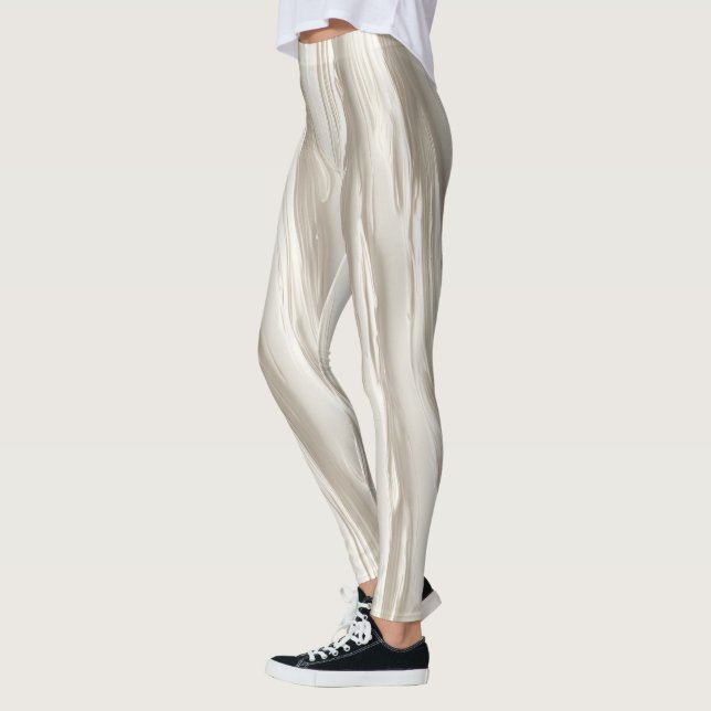 Leggings Textura de marfil abstracto (Izquierda)