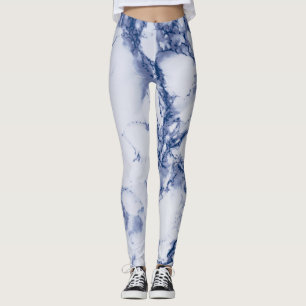 Leggings Textura de mármol azul oscuro