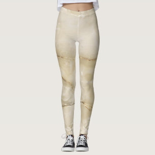 Leggings Textura de mármol dorado femenino trendy