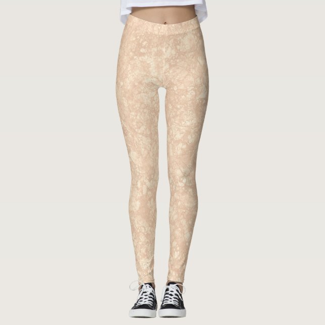 Leggings Textura de mármol marble terrazo beige claro (Anverso)