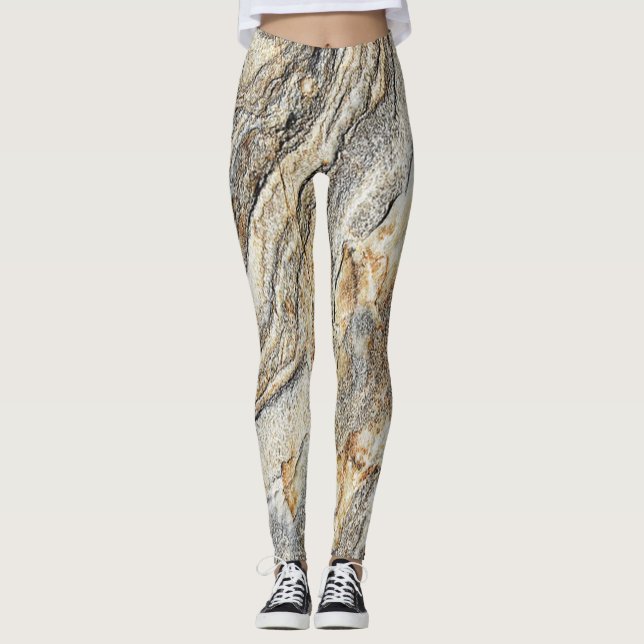 Leggings Textura de mármol moderna y femenina (Anverso)
