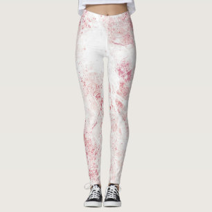 Leggings Textura de Mármol Rosa Blanco
