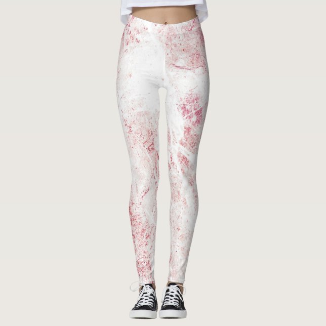 Leggings Textura de Mármol Rosa Blanco (Anverso)