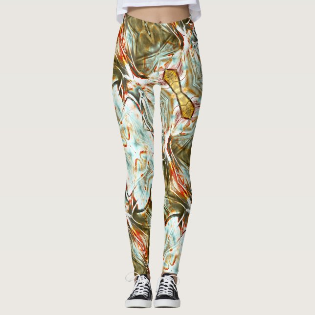 Leggings Textura de occher con tinta pixelada y arañazos (Anverso)