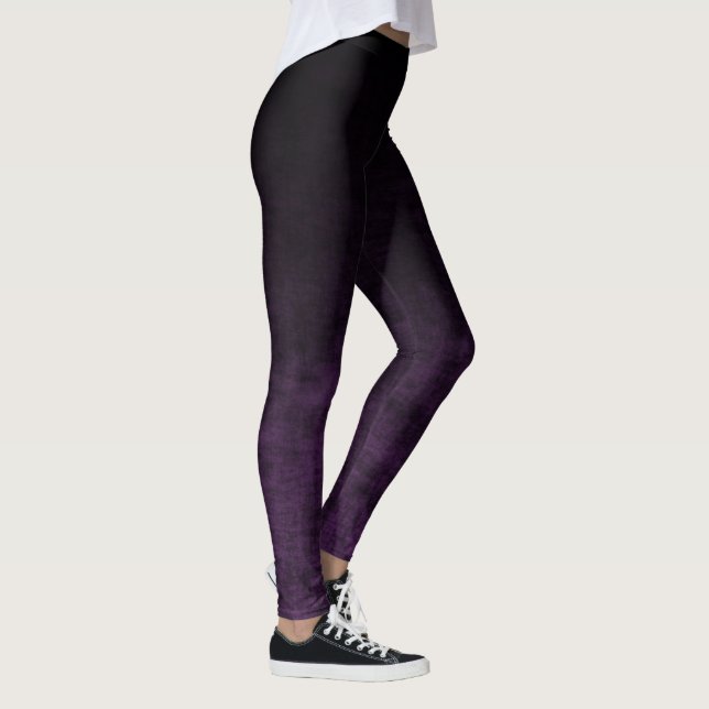 Leggings Textura de Ombre negro y morado (Derecha)