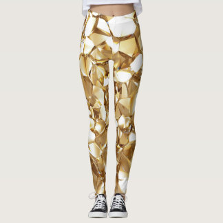 Leggings Textura de oro de cristal abstracto en 3D.