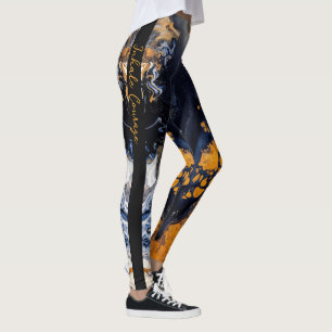 Leggings Textura de oro y mármol Purpurina Esculpidos Seren
