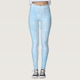 Leggings Textura de patrón de escarcha azul hielo
