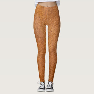 Leggings Textura de pelo de vaca Highland marrón
