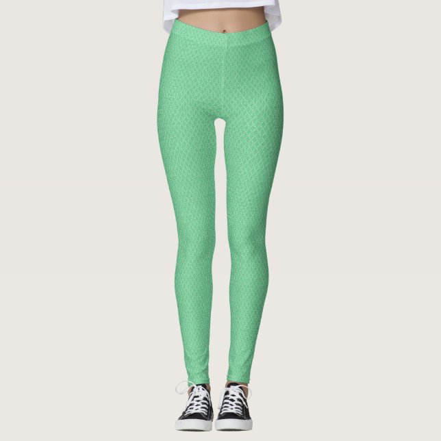Leggings Textura de piel de serpiente verde menta clara con (Anverso)