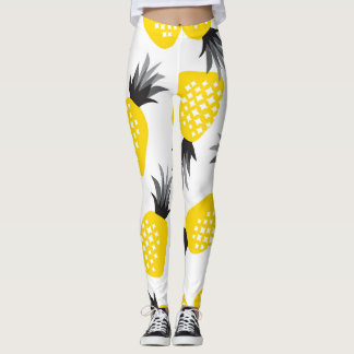 Leggings Textura de piña, patrón de verano vintage.