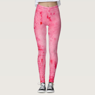 Leggings Textura de pintura grunge rosa rojo