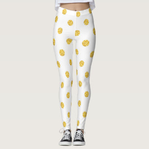 Leggings Textura de puntos de Purpurina de oro de Polka