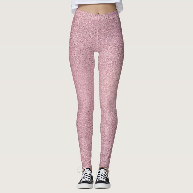 Leggings Textura de Purpurina rosado Girly (Anverso)