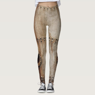 Leggings Textura de Rivets Metalizado de naufragio rústico