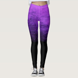 Leggings Textura decolorada con ombré negro - Morado
