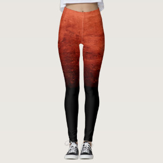 Leggings Textura Deteriorada Ombré Negra - Naranja