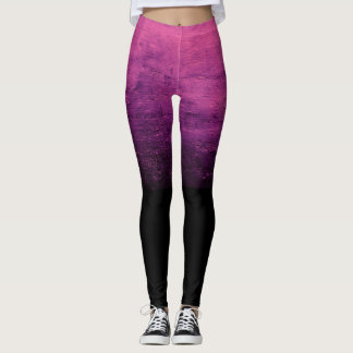 Leggings Textura Deteriorada Ombré Negra - Rosa