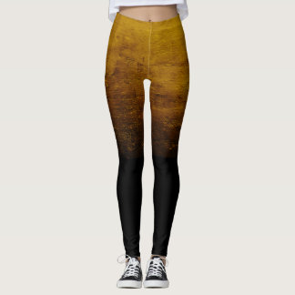 Leggings Textura Deteriorada Ombré Negro - Dorado