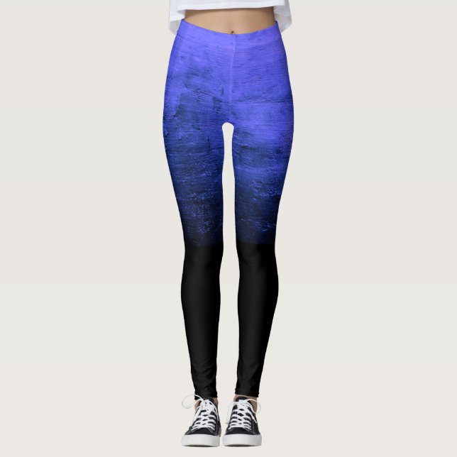 Leggings Textura Deteriorada Ombré Negro - Índigo (Anverso)