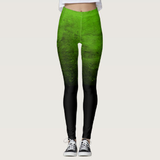 Leggings Textura Deteriorada Ombré Negro - Verde