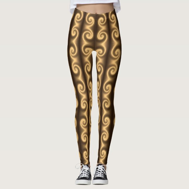 Leggings Textura espiral de oro (Anverso)
