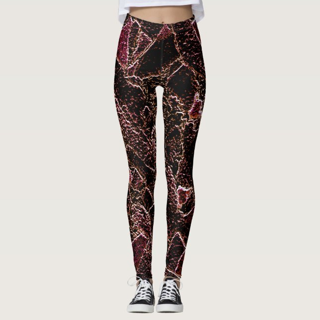 Leggings Textura estilo rocha marrom entalhada (Anverso)
