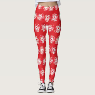 Leggings Textura floral abstracta blanca negra.