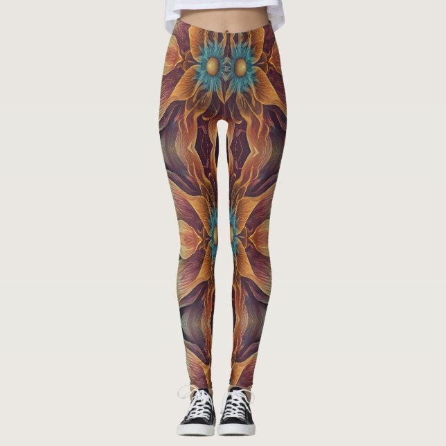 Leggings Textura floral Leyenda "Ratti_Creative_Arts" (Anverso)