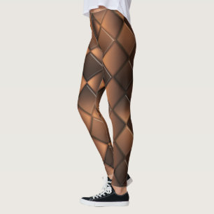 Leggings Textura geométrica abstracta del chocolate
