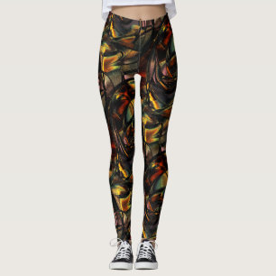 Leggings Textura granulada encantadora, verde dorado grabad