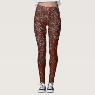 Leggings Textura Metalizado rusteada de cobre Naranja quema