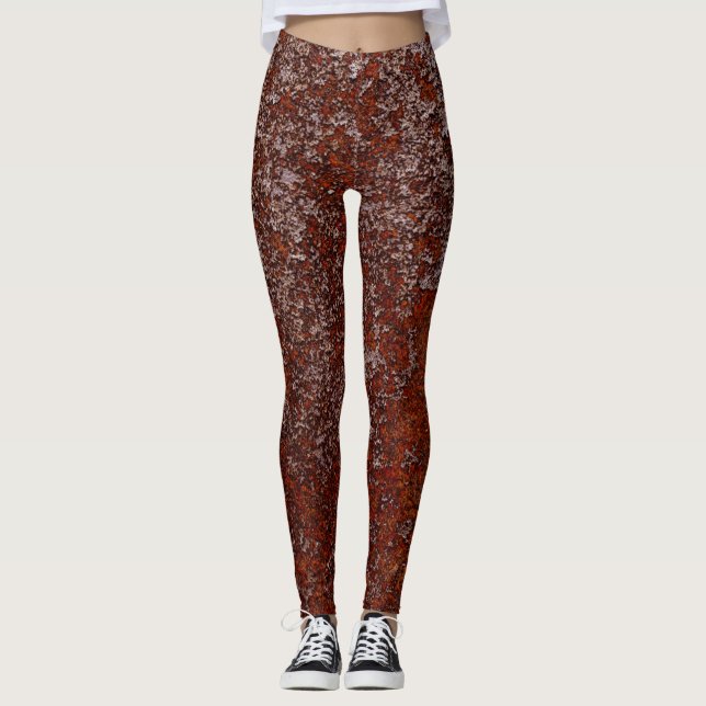 Leggings Textura Metalizado rusteada de cobre Naranja quema (Anverso)