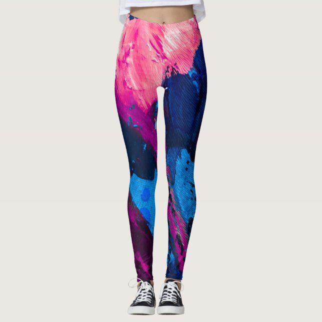 Leggings Textura pintada artística, decoración moderna. (Anverso)