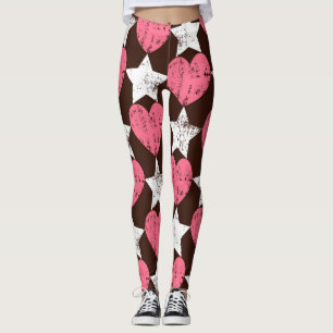 Leggings Textura Retro Threadbare Hearts Stars