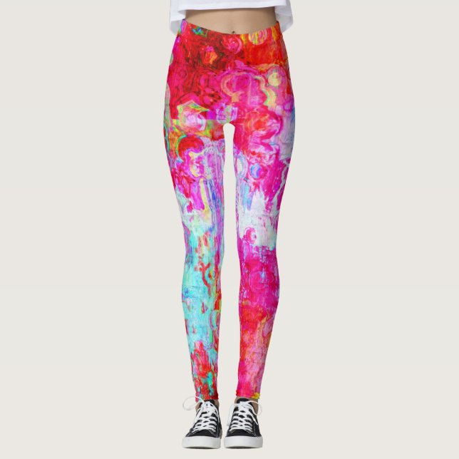 Leggings Textura roja rosa (Anverso)