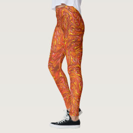 Leggings Textura roja vívida con tonos amarillos