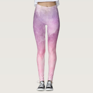Leggings Textura rosada de la acuarela