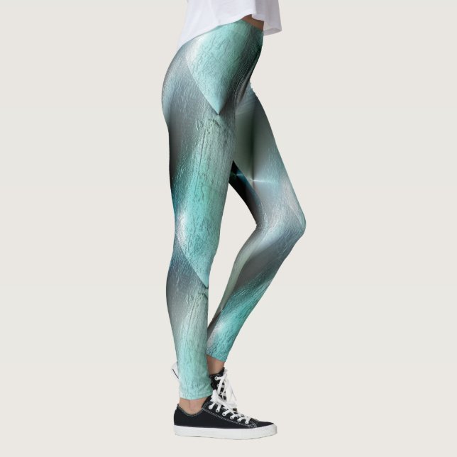 Leggings Textura suave de roca gris cian con detalles digit (Derecha)