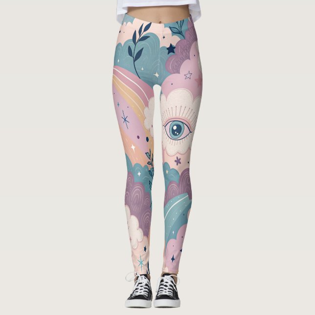 Leggings Textura Surreal de Dreamcore – Etérea sin Costuras (Anverso)