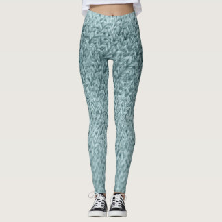 Leggings Textura verde de punto: fondo a la moda