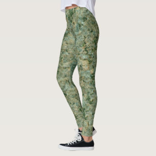 Leggings Textura verde neutral de la roca de la geología