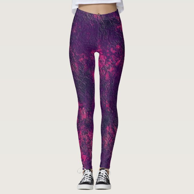 Leggings Textura violeta morada oscura textura mármol ante  (Anverso)