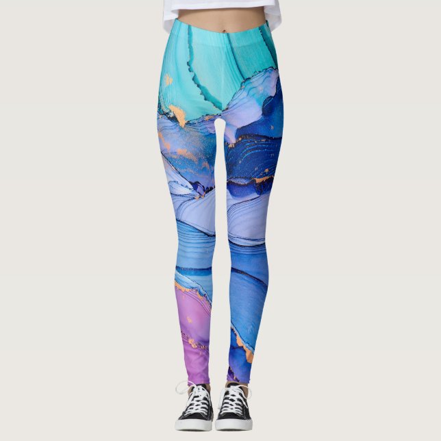 Leggings Texturas fluidas y arte abstracto de lujo. (Anverso)