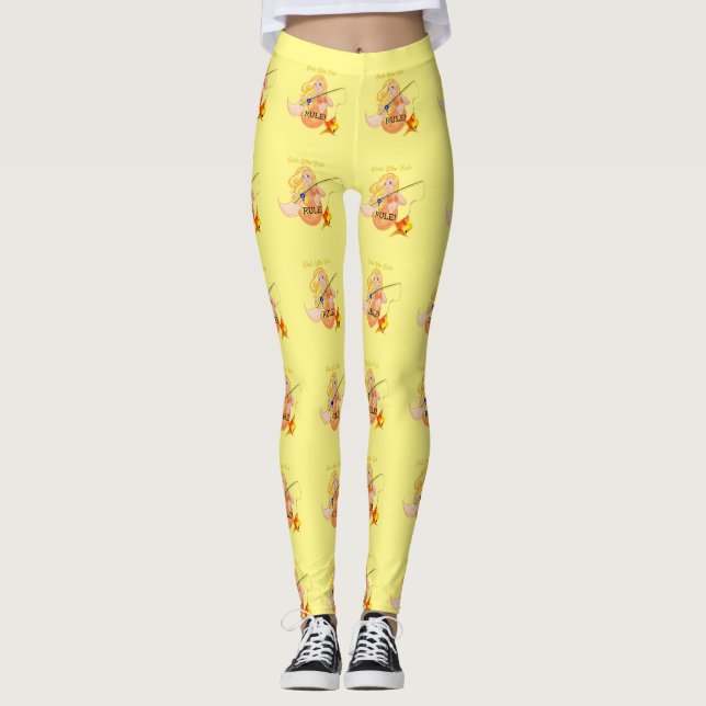 Leggings Thunder_Cove, Chica de la sirena pesquera divertid (Anverso)