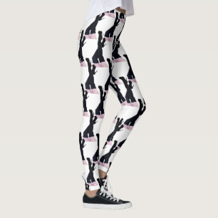 Leggings Thunder_Cove con aletas de cuero negro de alto