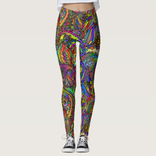 Leggings Thunder_Cove de diseño psicodélico de Hippie Groov